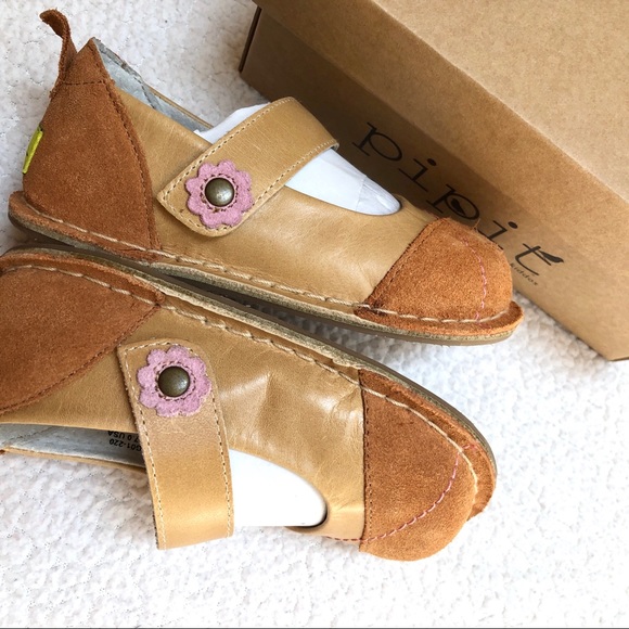 Pipit Caramel Suede Shoes Jill Mini Mary Jane’s 7 - Picture 9 of 13
